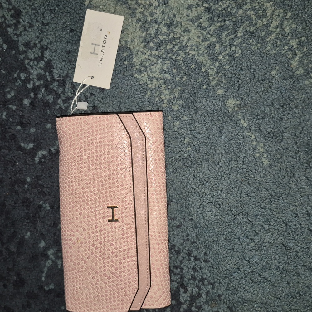 Halston "June Foldover" Blush Textured Wallet